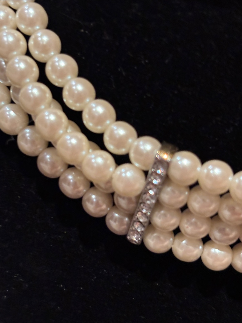 Classic White Pearl Multi-Strand Choker Necklace